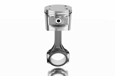 3D render. Motor piston piston halkaları ile.