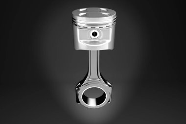 3D render. Motor piston piston halkaları ile.
