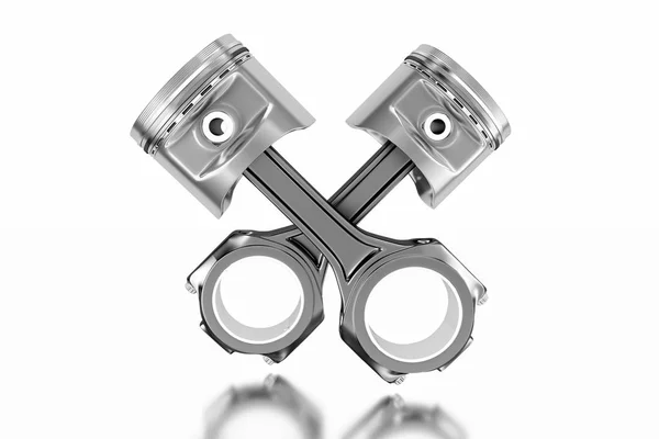 3D render. Motor piston piston halkaları ile.