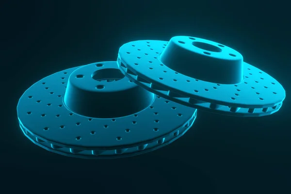 3D render. Araba, fren disk için otomobil yedek parçaları — Stok fotoğraf