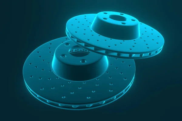 3D render. Araba, fren disk için otomobil yedek parçaları — Stok fotoğraf