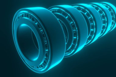 3D render. Yedek parça otomotiv rulmanlar otomatik. Konik rulman