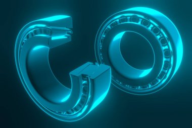 3D render. Yedek parça otomotiv rulmanlar otomatik. Konik rulman