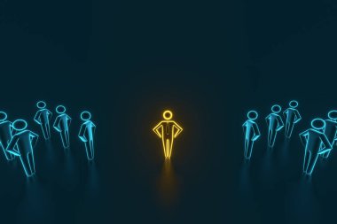 En iyi çalışanı veya istemciyi seçme ve arama. 3d render