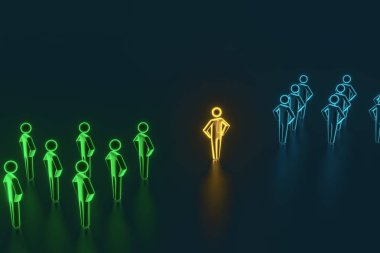 En iyi çalışanı veya istemciyi seçme ve arama. 3d render