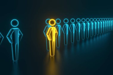 En iyi çalışanı veya istemciyi seçme ve arama. 3d render