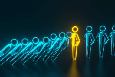 Çökmekte olan işin düşüşü özel çalışan lideri tarafından kaydedilir. 3d render