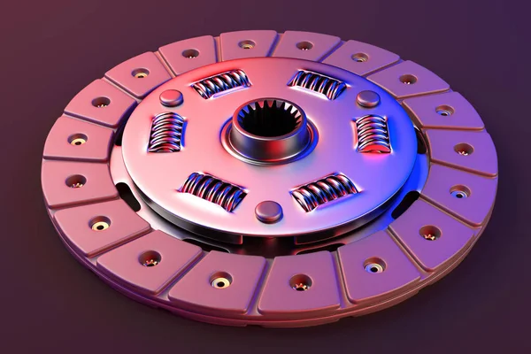 Spare parts for car and truck clutch disk. 3d rendering — Stock Photo, Image