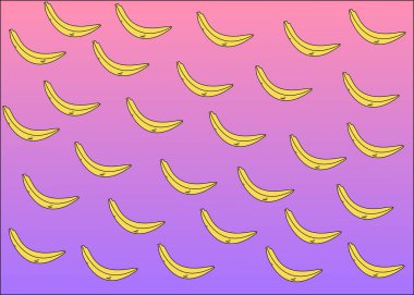 Pembe ve mor renkli muzlar.