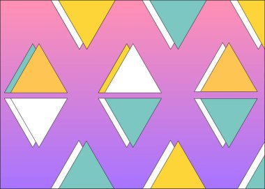 Pembe ve mor eğimli renkli üçgenler