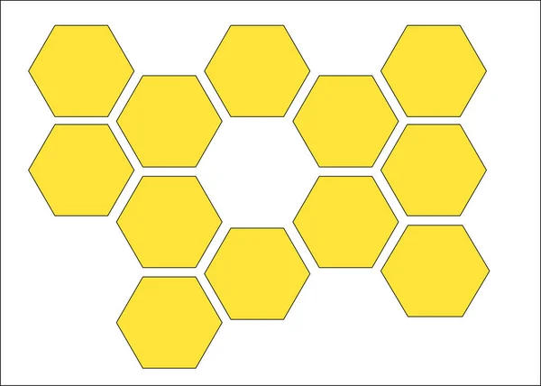 Hexagons Yellow Honeycomb Pattern Background — Stock Vector