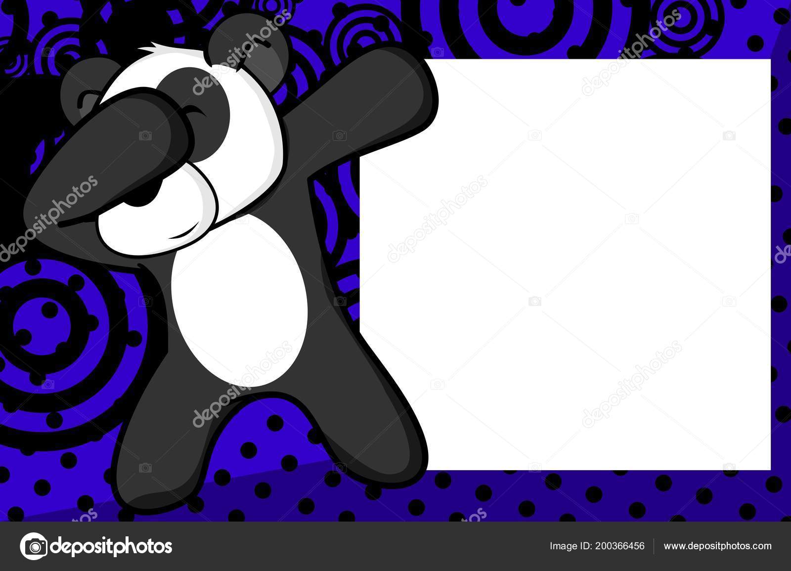 Pictures Cartoon Dab Dab Dabbing Pose Panda Bear Kid Cartoon Picture Frame Background Stock Vector C Hayashix23