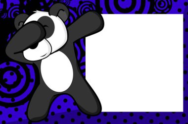dabbing poz ayı panda çocuk çizgi film resim çerçeve arka plan vektör formatında çok kolay düzenlemek için dab 