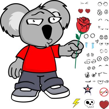 sevimli küçük çocuk koala ifadeleri küme vektör biçiminde düzenlemek çok kolay 