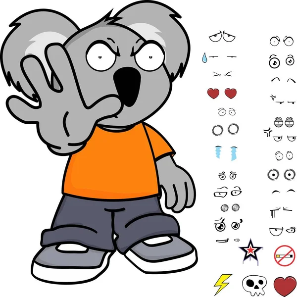 sevimli küçük çocuk koala ifadeleri küme vektör biçiminde düzenlemek çok kolay 
