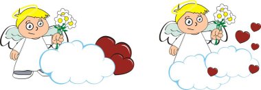 sevimli melek melek çocuk çizgi film bulut kopya alanı düzenlemek çok kolay vektör formatında