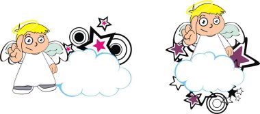 sevimli melek melek çocuk çizgi film bulut kopya alanı düzenlemek çok kolay vektör formatında