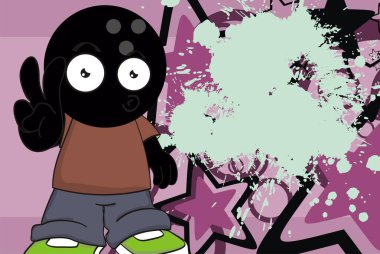 Çocuk çizgi film baş arka plan vectro biçimde çok kolay düzenlemek için Bovling