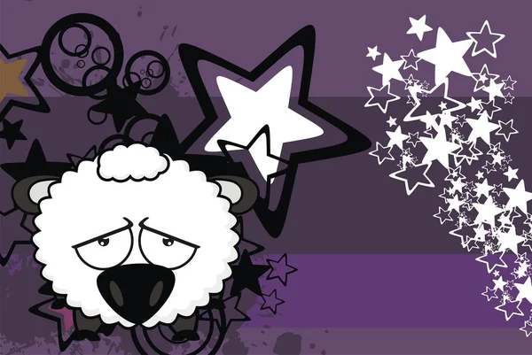 sevimli koyun topu çizgi film arka plan vektör formatında düzenlemek çok kolay