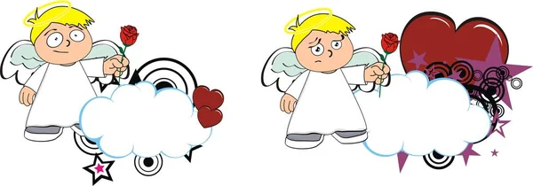 Χαριτωμένο Άγγελος Αγγελούδι Παιδί Γελοιογραφία Σύννεφο Αντίγραφο Χώρο Διανυσματική Μορφή — Διανυσματικό Αρχείο