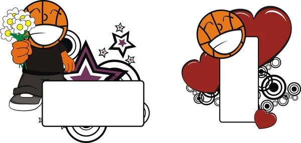 Lustige Basketball Kopf Kind Cartoon Kopierraum Vektorformat Sehr Einfach Oben — Stockvektor
