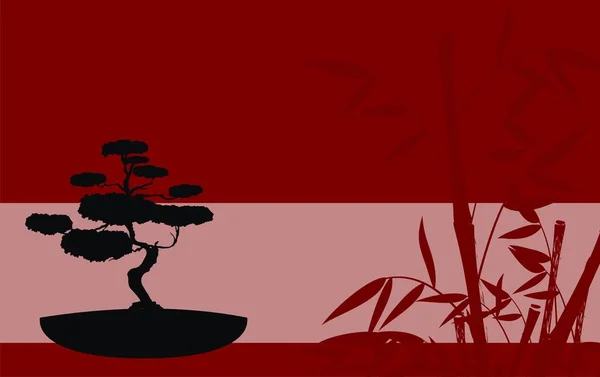Bonzai Japonya bambu arka plan asian vektör formatında düzenlemek çok kolay 