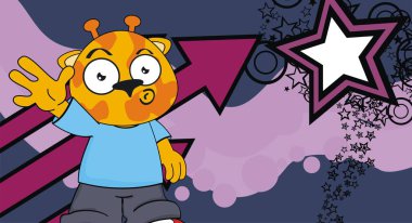 komik zürafa çocuk çizgi film arka plan vectro biçimde düzenlemek çok kolay