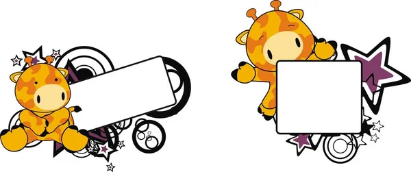 Carino Bambino Giraffa Fumetto Copyspace Impostato Formato Vettoriale Molto Facile — Vettoriale Stock