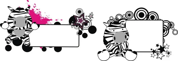Niedliches Baby Zebra Cartoon Copyspace Vektorformat Sehr Einfach Bearbeiten Eingestellt — Stockvektor