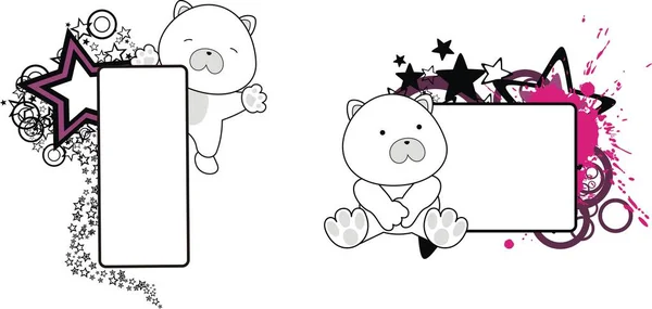 Söt Baby Isbjörn Tecknad Copyspace Ställa Vektorformat Mycket Enkelt Att — Stock vektor