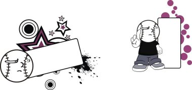 Komik Beyzbol baş çocuk çizgi film kopya alanı düzenlemek çok kolay vektör formatında