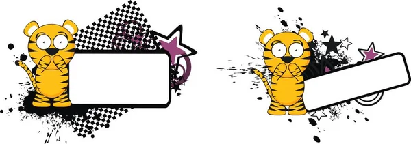 Lustige Lettle Tiger Baby Cartoon Copyspace Vektorformat Sehr Einfach Bearbeiten — Stockvektor