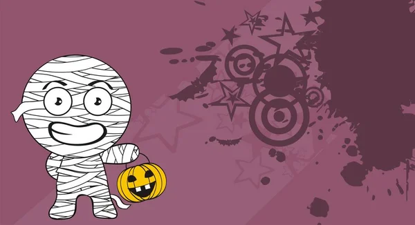 Momia Niño Dibujos Animados Halloween Fondo Formato Vectorial Muy Fácil — Archivo Imágenes Vectoriales