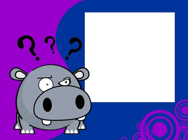 Schattige Baby Bal Hippo Cartoon Expressie Achtergrond Vector Formaat Zeer — Stockvector