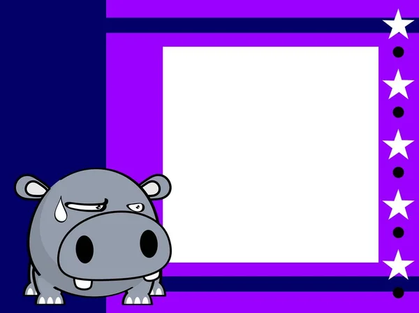 Bonito Bebê Bola Hipopótamo Desenho Animado Expressão Fundo Formato Vetorial —  Vetores de Stock