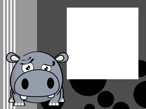 Lindo Bebé Bola Hipopótamo Expresión Dibujos Animados Fondo Formato Vectorial — Vector de stock