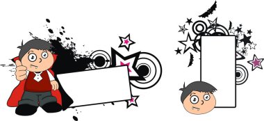 komik çocuk dracula kostüm karikatür kopya alanı düzenlemek çok kolay vektör formatında