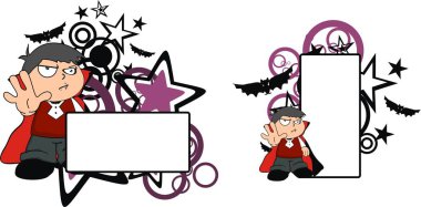 komik çocuk dracula kostüm karikatür kopya alanı düzenlemek çok kolay vektör formatında