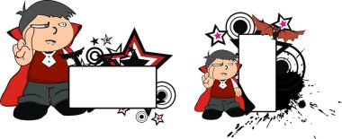 komik çocuk dracula kostüm karikatür kopya alanı düzenlemek çok kolay vektör formatında