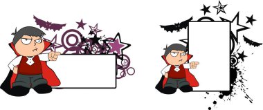 komik çocuk dracula kostüm karikatür kopya alanı düzenlemek çok kolay vektör formatında