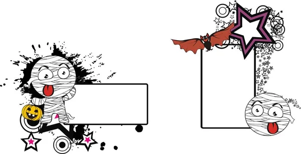 Lustige Mumie Kind Cartoon Kopierraum Vektorformat Sehr Einfach Bearbeiten — Stockvektor