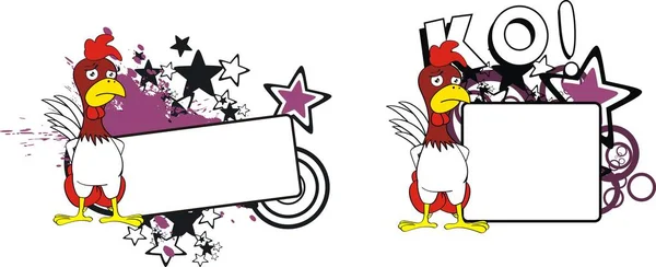 Zabawny Kurczak Biały Fighter Kreskówka Miejsce Formacie Wektorowym Które Bardzo — Wektor stockowy