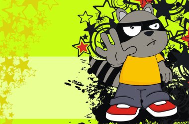 komik çocuk rakun çizgi film arka plan vektör formatında düzenlemek çok kolay