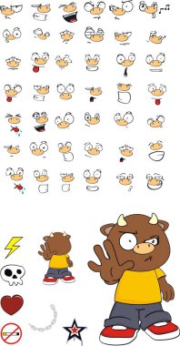 komik boğa çocuk çizgi film ifadeleri küme vektör biçiminde düzenlemek çok kolay