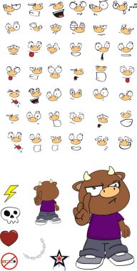 komik boğa çocuk çizgi film ifadeleri küme vektör biçiminde düzenlemek çok kolay