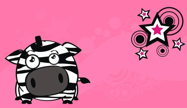 Cute Little Zebra Cartoon Background Vector Format Very Easy Edit — Stock Vector