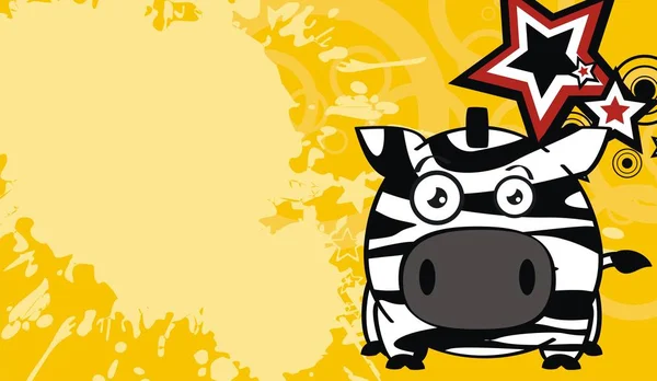 Niedliche Kleine Zebra Cartoon Hintergrund Vektorformat Sehr Einfach Bearbeiten — Stockvektor