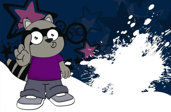 Funny Kid Tvättbjörn Uttryck Cartoon Bakgrund Vektorformat — Stock vektor