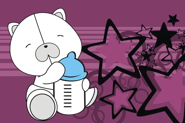 Schattige Baby Teddybeer Cartoon Achtergrond Vector Formaat — Stockvector