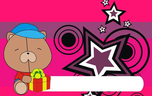 Schattige Baby Teddybeer Cartoon Achtergrond Vector Formaat Zeer Gemakkelijk Bewerken — Stockvector